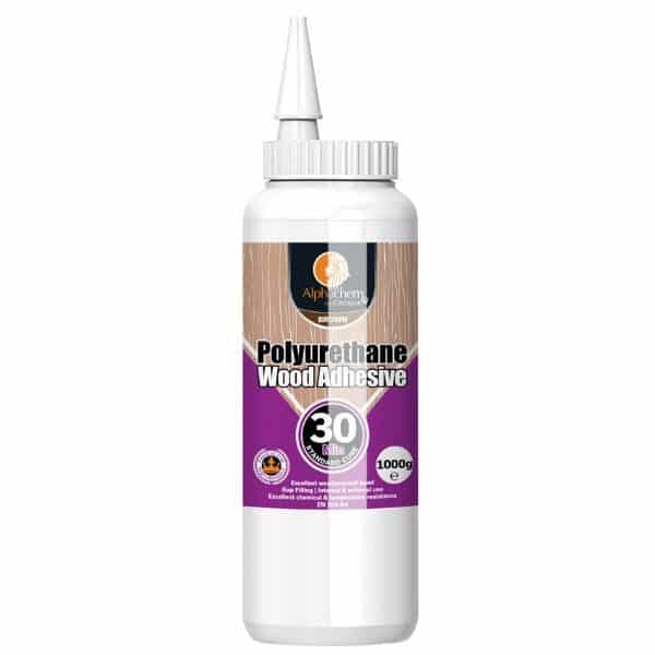 Alphachem X2PU30MIN1 Wood Glue Polyurethane Bottle 30minute D4 1000gr is a solvent free, polyurethane wood bonding adhesive.