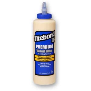 Titebond II 600208 Wood Glue Blue Bottle Interior Exterior 16oz  is a one-part wood glue. Wood adhesive is water-resistant.