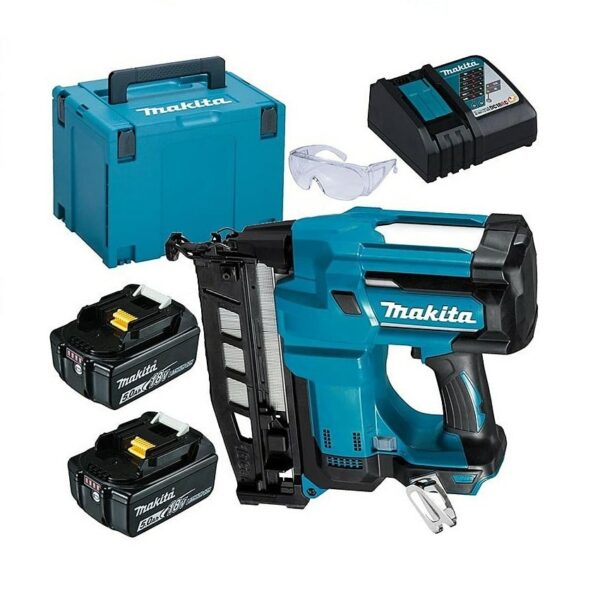 Makita DBN600RTJ Nail Gun 2nd Fix 18volt 16-gauge 2 x 5amp Batteries