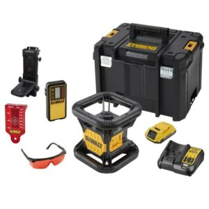 DeWALT DCE074D1R-GB Red Rotary Laser Level 18volt 1x2amp Battery Pack, Charger and Accessories in TSTAK - Tool Equip