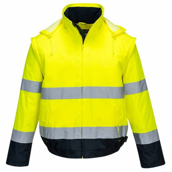 Portwest C464YNRXL X-Large 2-in-1 Hi Vis Bomber Jacket