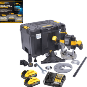 Dewalt DCW620H2-GB 18volt Cordless Router 1/2inch c/w 2 x 5amp Batteries Powerstack in case