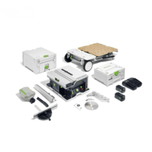 Festool 577380 18volt Cordless Table Saw Kit on Folding wheeled stand