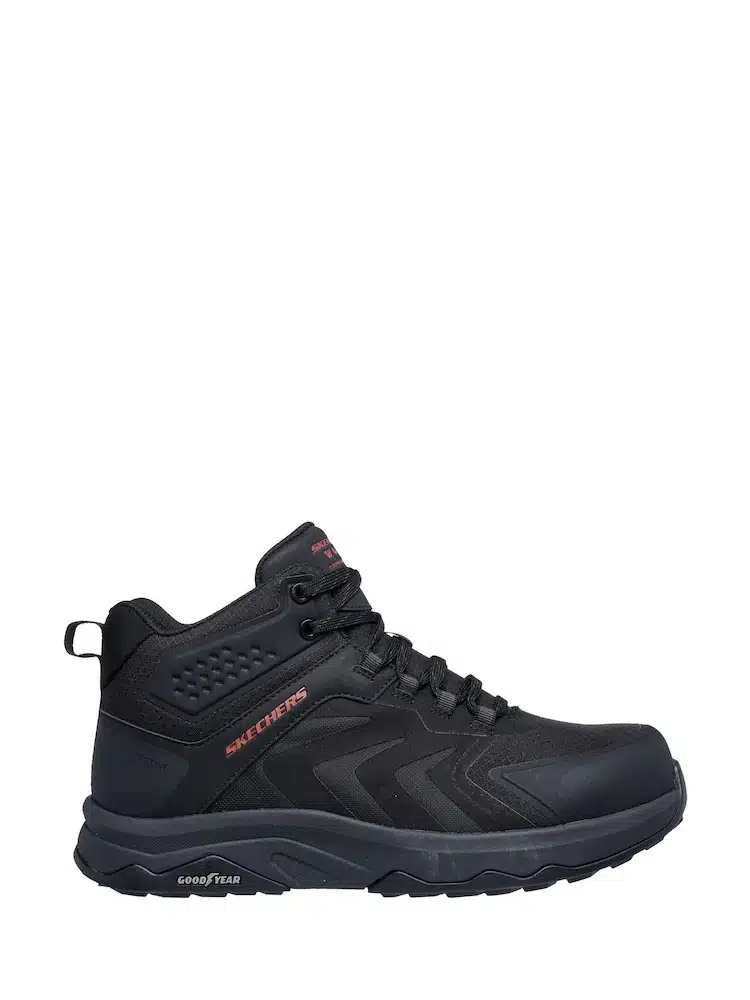 Skechers Wide Fit Safety Boot Black Speed Flex Trekker Nordown ESD Composite Toe