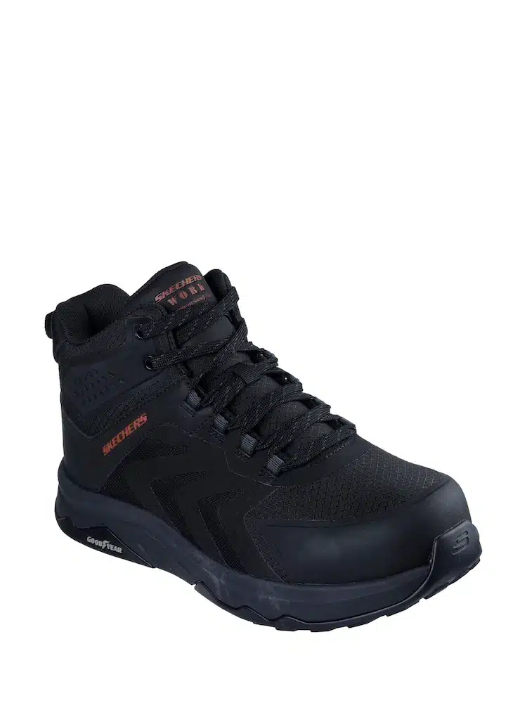 Skechers Wide Fit Safety Boot Black Speed Flex Trekker Nordown ESD Composite Toe