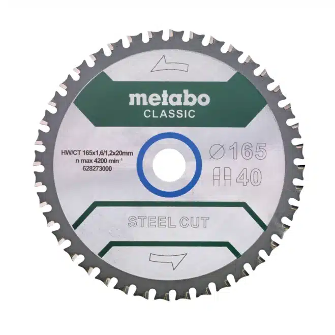 Metabo 628273000 165x20mm 40teeth Steel Cutting Circular Saw Blade