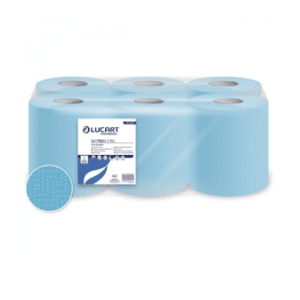 Lucart 852291 Pack (6) Centre Pull Blue paper towel rolls 2ply